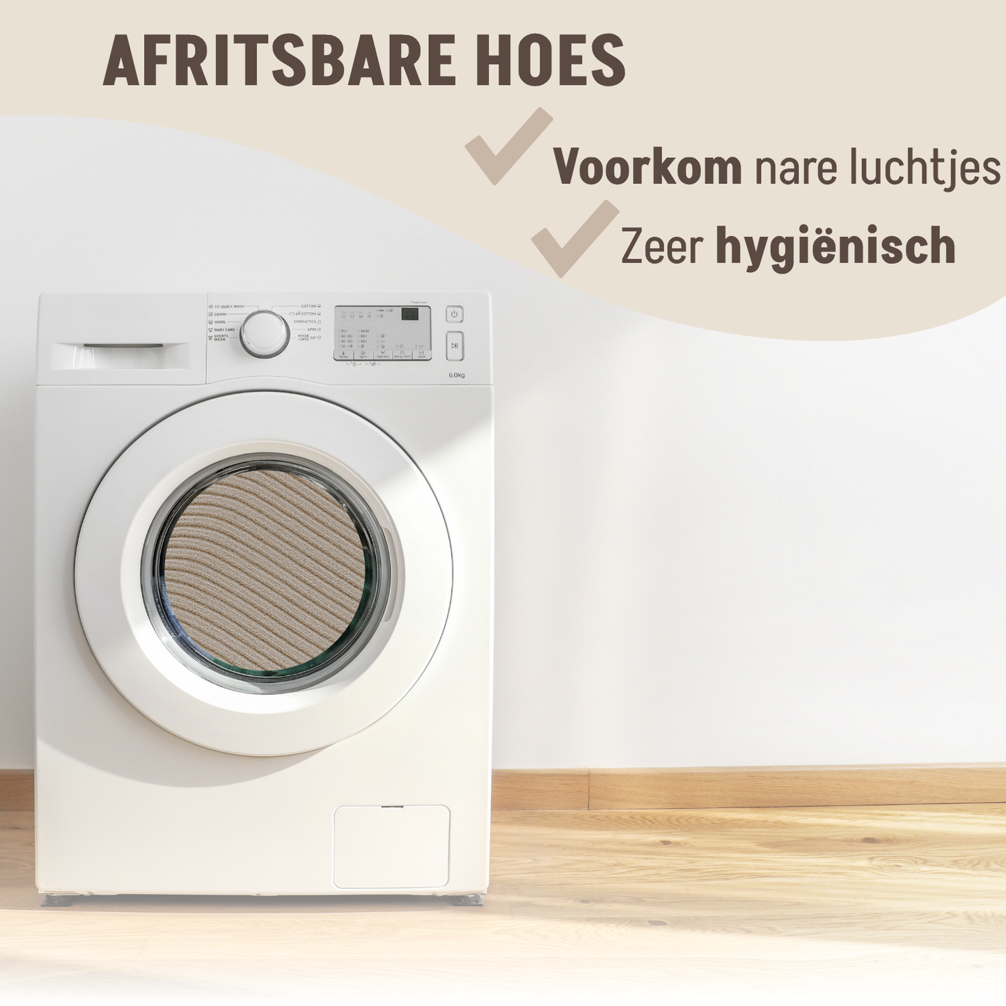 By Cee Cee Hondendeken Bank - Ribstof - Mokka Taupe - MAAT L