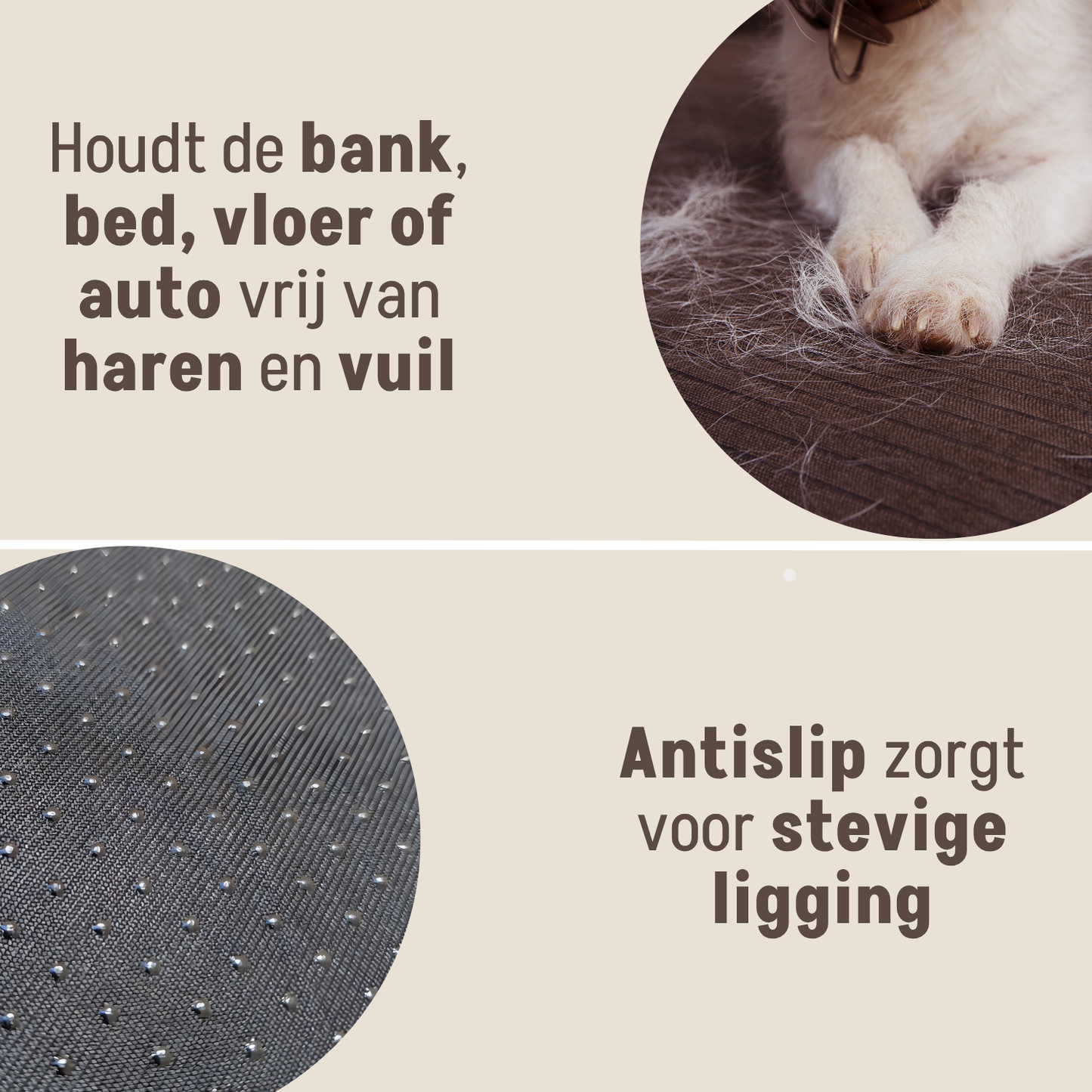 By Cee Cee Hondendeken Bank - Ribstof - Mokka Taupe - MAAT M