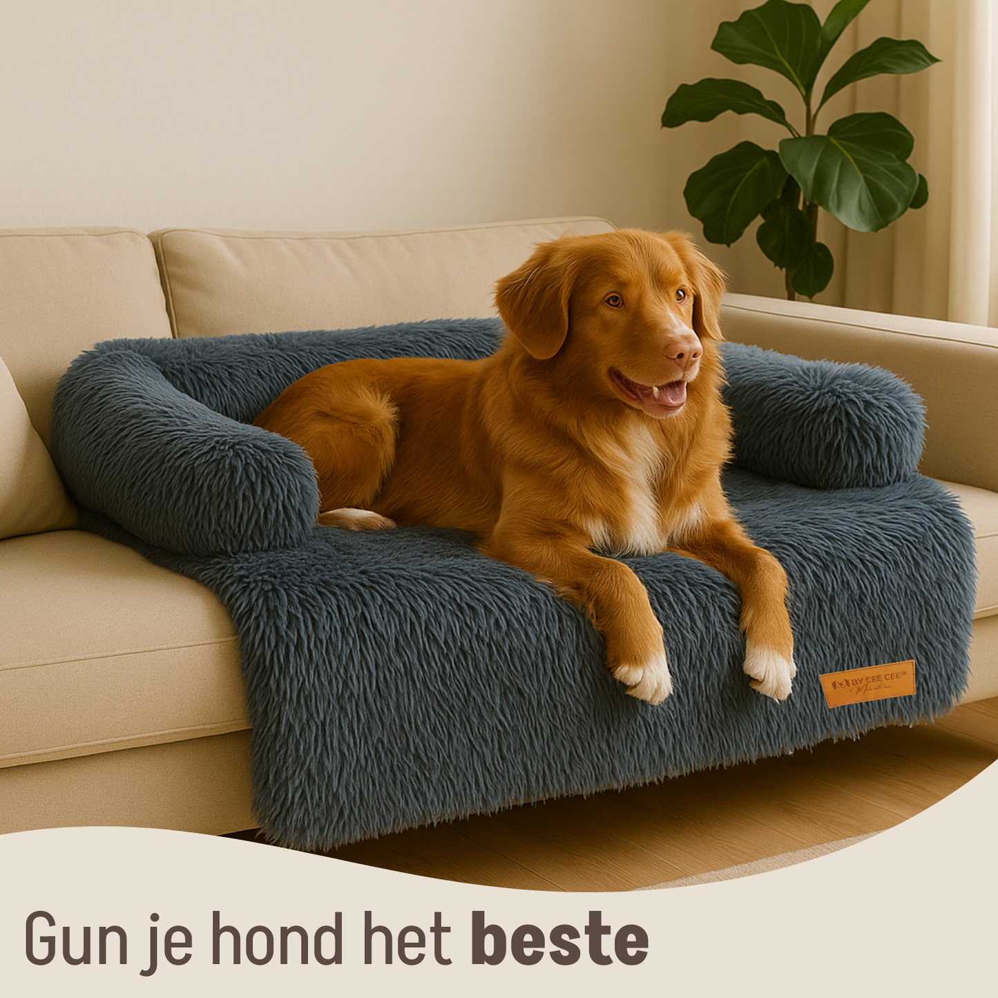By Cee Cee Flauschige Hundedecke, Sofa, Grau, Größe L