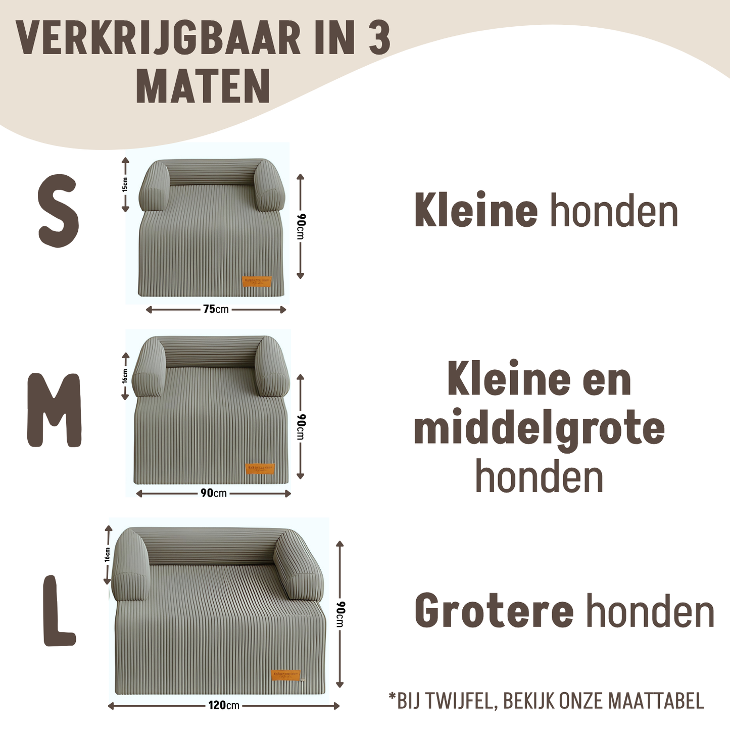 By Cee Cee Hondendeken Bank - Ribstof - Grijs - MAAT S