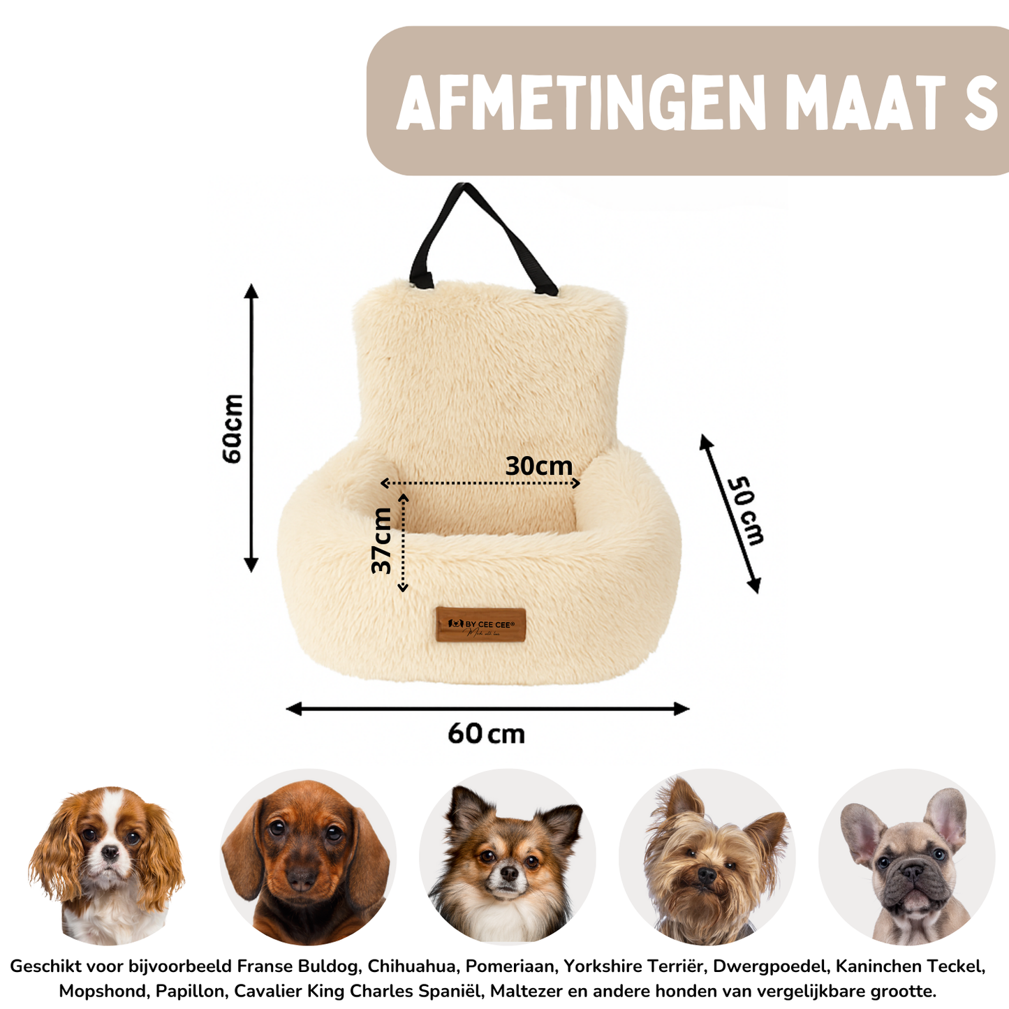 Von Cee Cee – Hundeautositz Deluxe Rücksitz – Hundekorb Auto mit Sicherheitsgurt – Hundeautokorb – Hundesitz – großer Hund