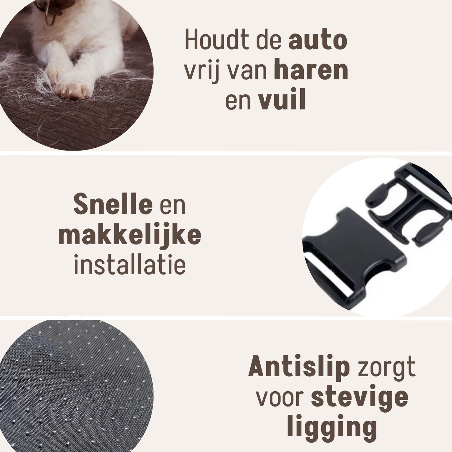 Autostoel Fluffy - De Ideale Hondenstoel Voor Onderweg - Zwart - MAAT L