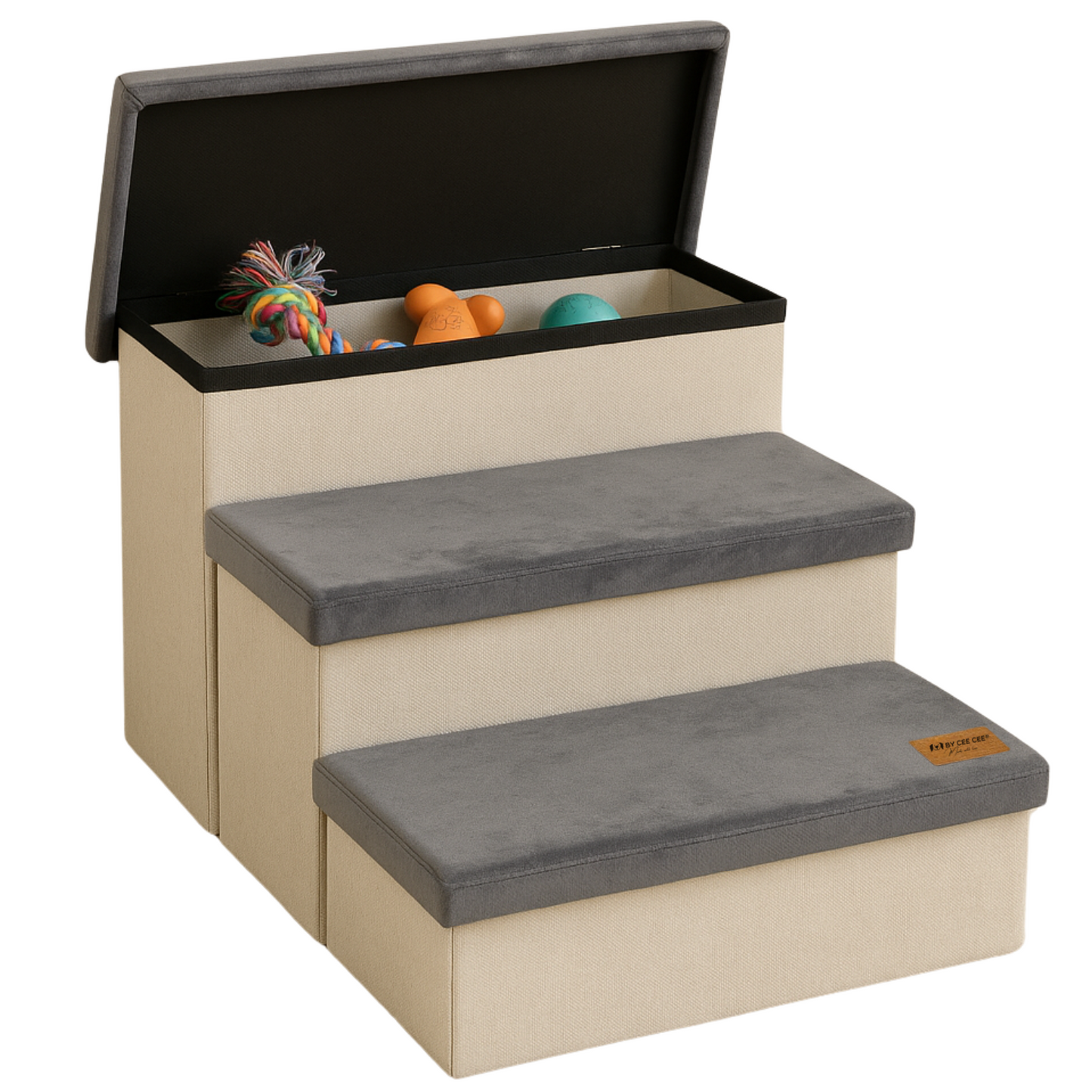 Photo of Hondentrap Stevig Model 2025 Met Opbergruimte - Trap Hond - tot 60 KG - Beige met grijs