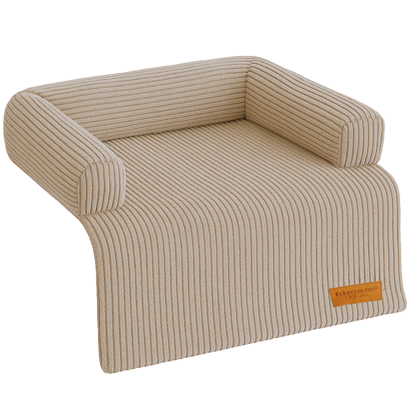 By Cee Cee Hondendeken Bank - Ribstof - Mokka Taupe - MAAT M
