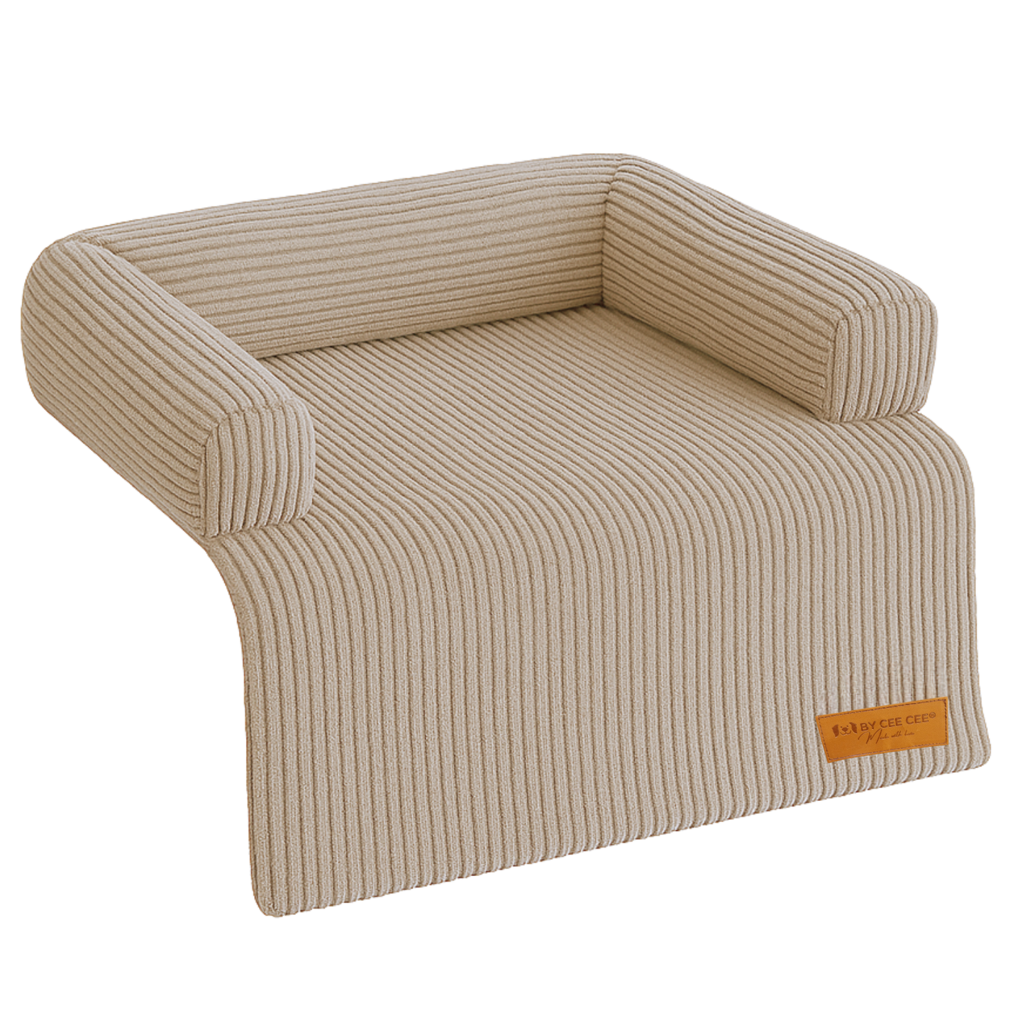 By Cee Cee Hondendeken Bank - Ribstof - Mokka Taupe - MAAT S