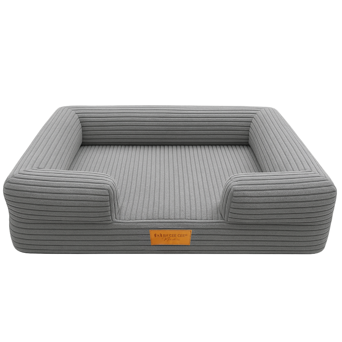 Orthopedische Hondenmand 80x55cm Ribstof Grijs