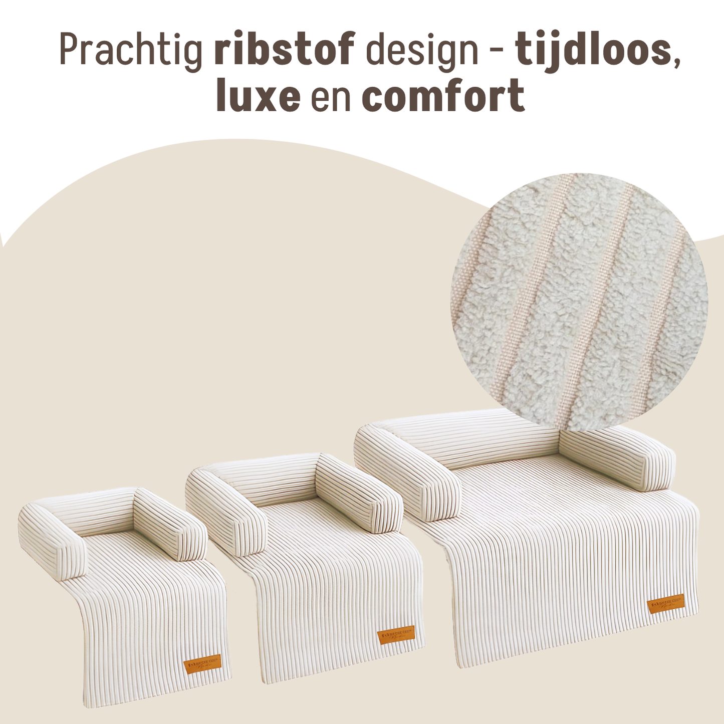 By Cee Cee Hundedecke für Sofa, gerippter Stoff, Braun, Größe M