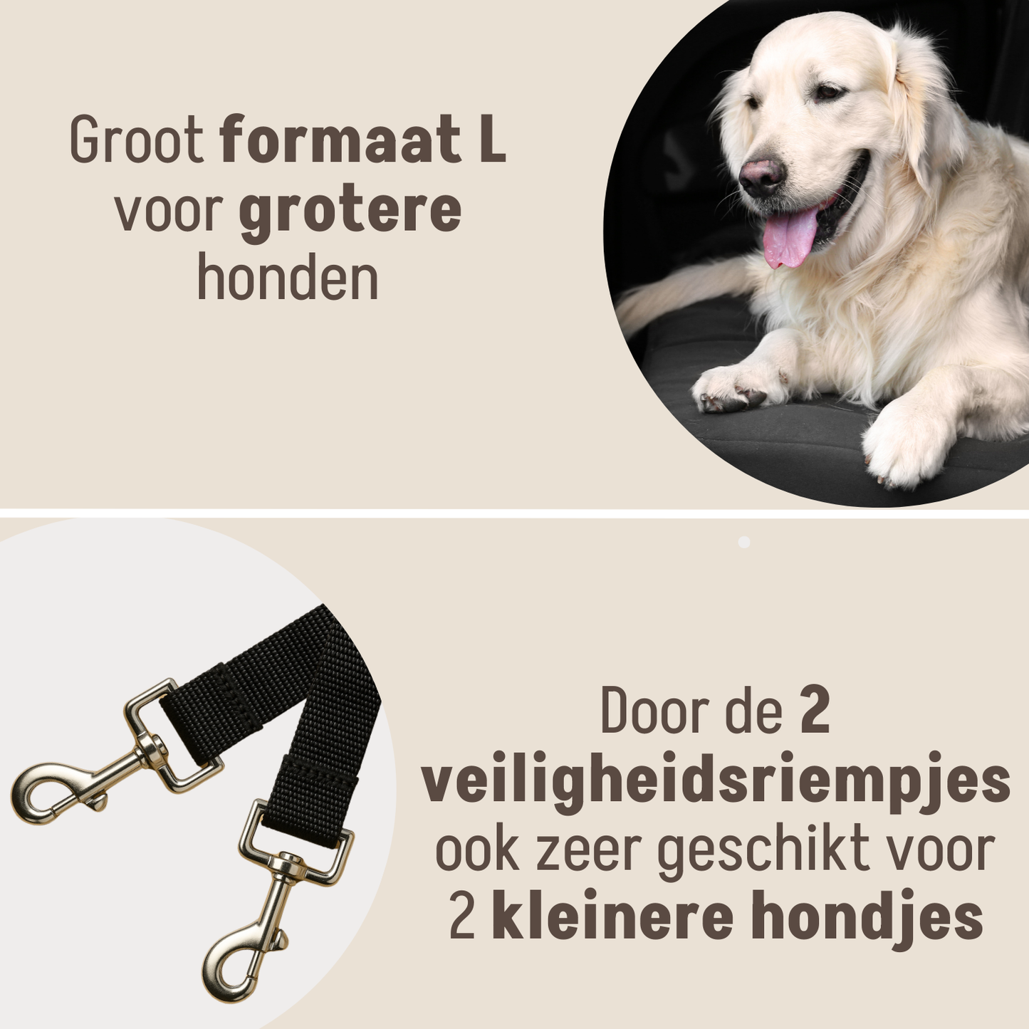 Autostoel Fluffy - De Ideale Hondenstoel Voor Onderweg - Zwart - MAAT L