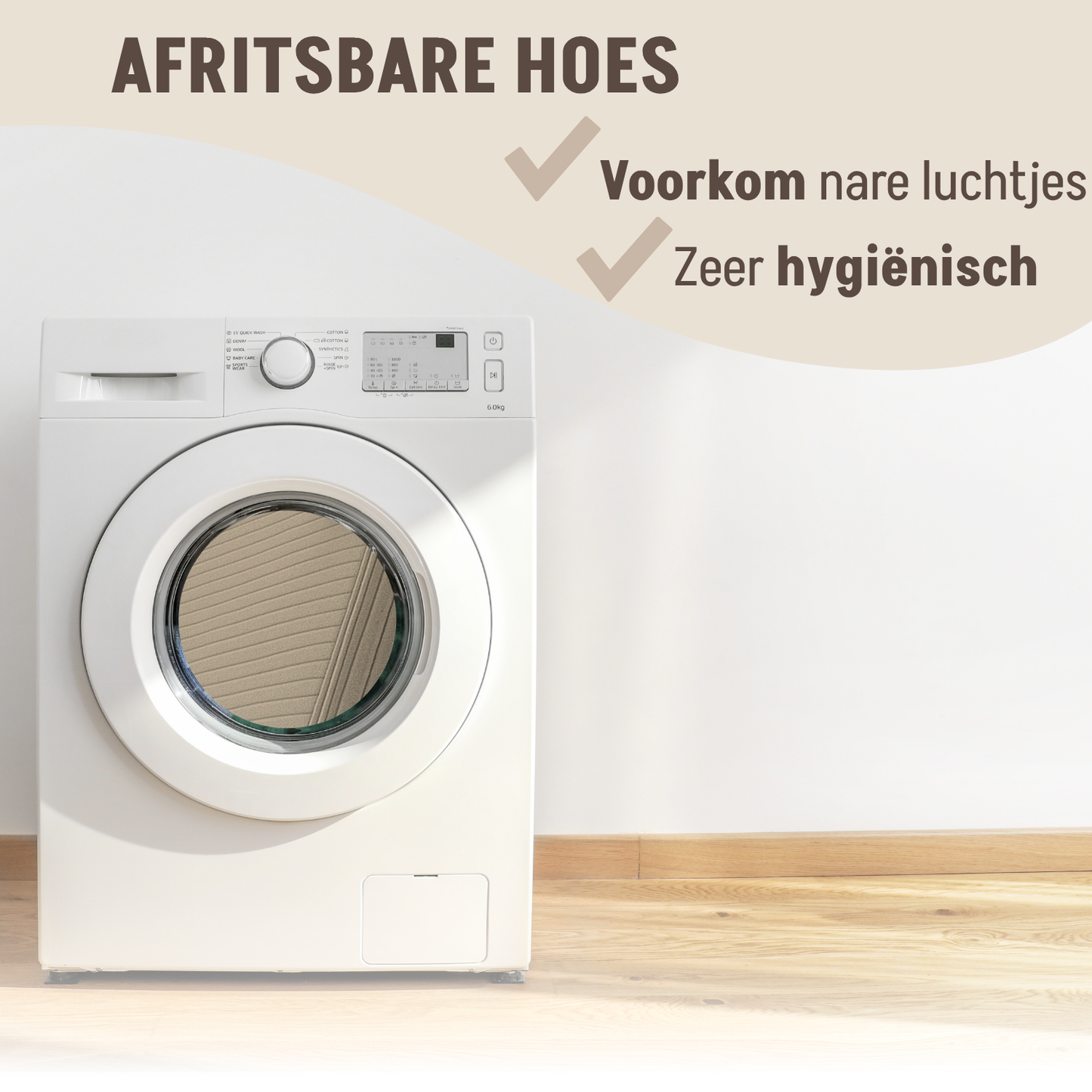 Orthopedische Hondenmand 80x55cm Ribstof Mokka Taupe
