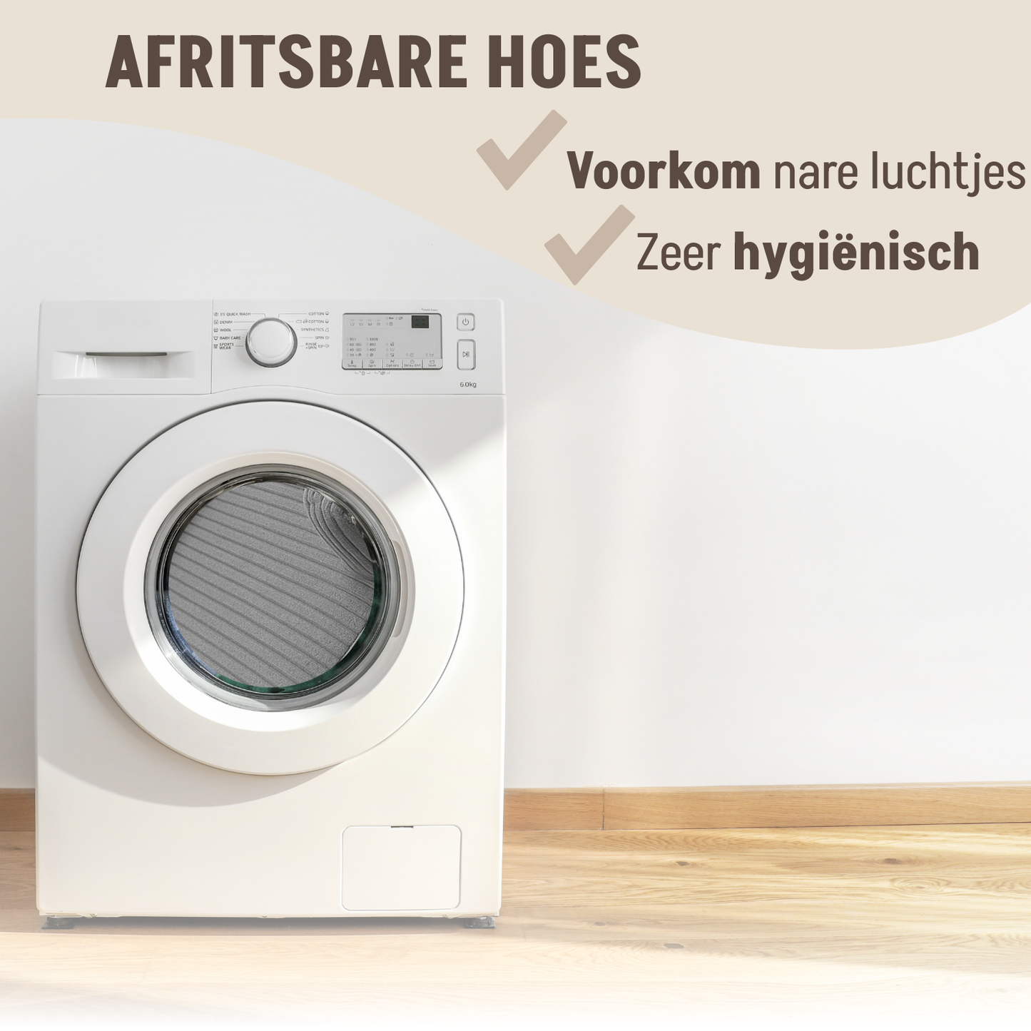 Orthopedische Hondenmand 80x55cm Ribstof Grijs