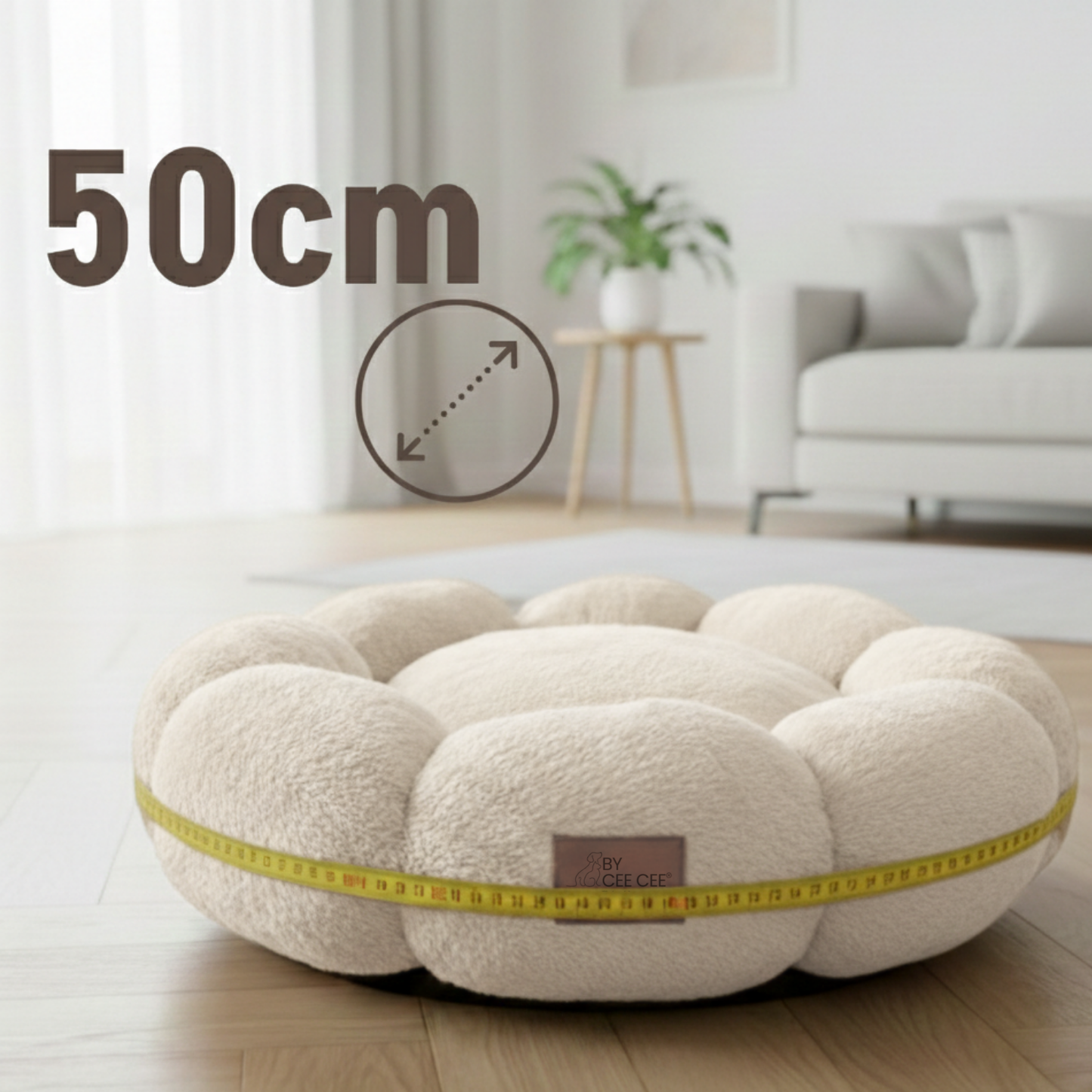 Donutbett in Blumenform für kleine Katzen und Hunde – weich und sicher (50 cm)