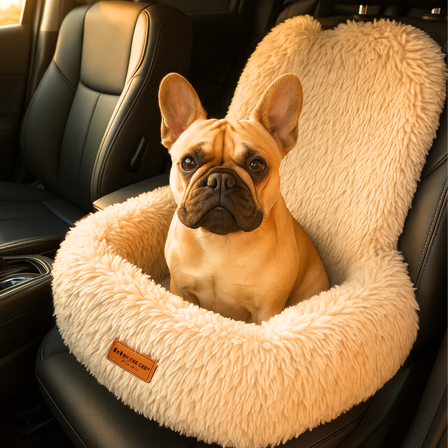 Von Cee Cee – Hundeautositz Deluxe Rücksitz – Hundekorb Auto mit Sicherheitsgurt – Hundeautokorb – Hundesitz – großer Hund