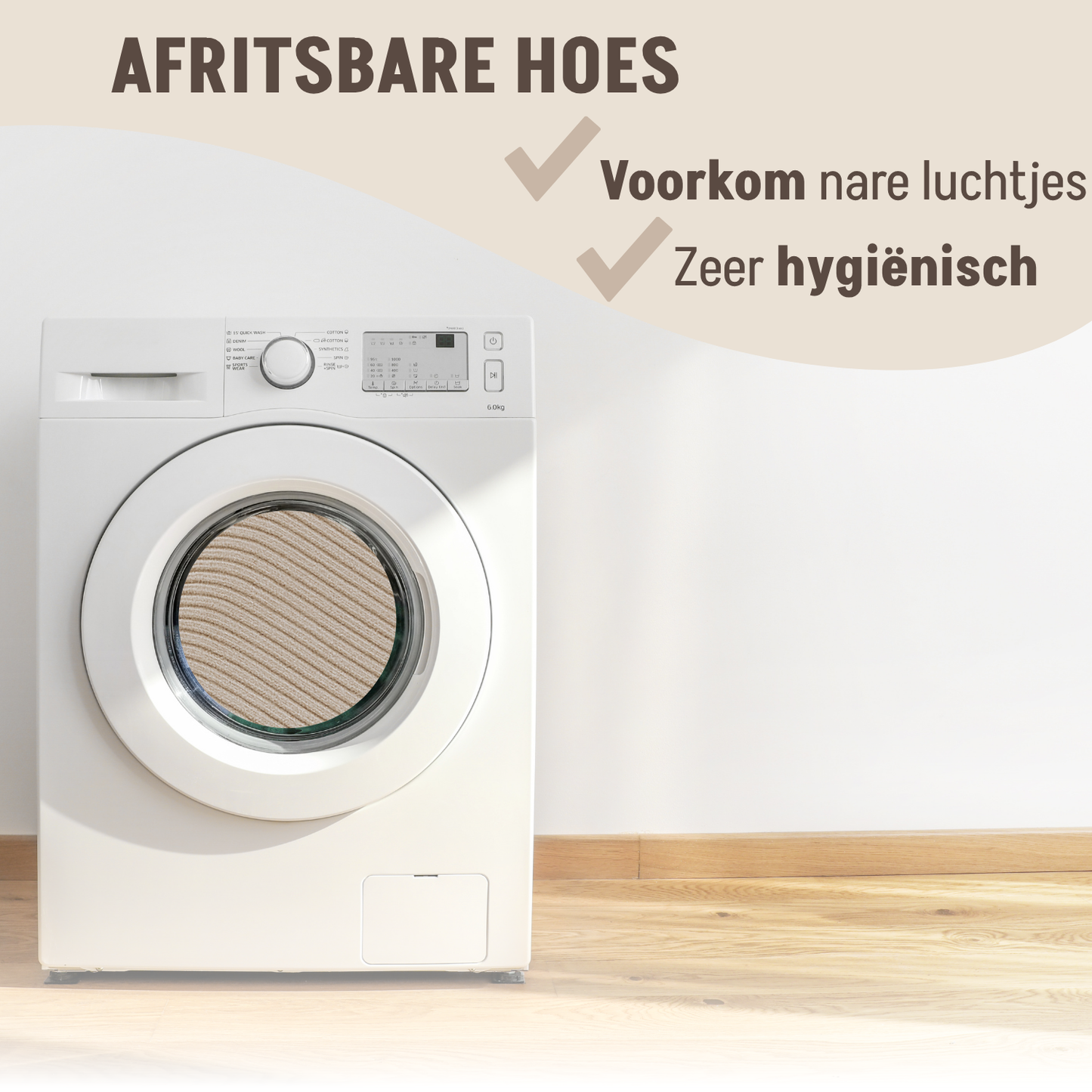 By Cee Cee Hondendeken Bank - Ribstof - Mokka Taupe - MAAT M