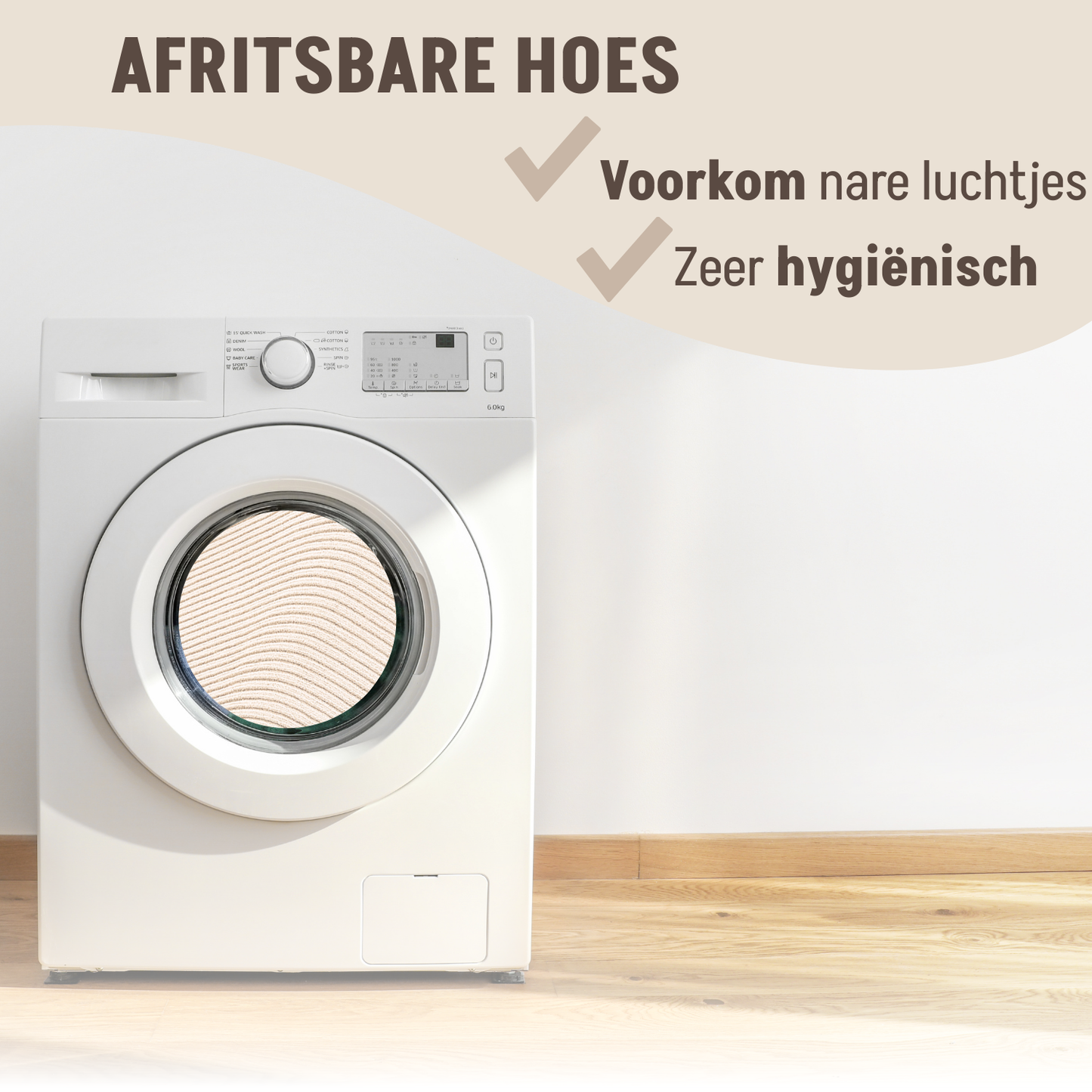 By Cee Cee Hondendeken Bank - Ribstof - Beige - MAAT S