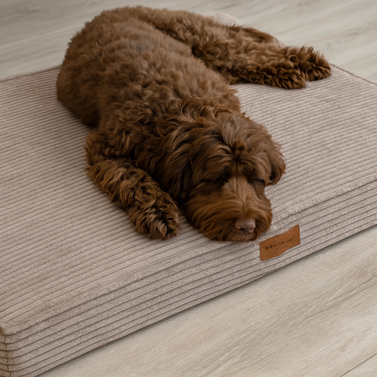 By Cee Cee Origineel Orthopedisch Hondenkussen Ribstof Mokka Taupe 100x70cm