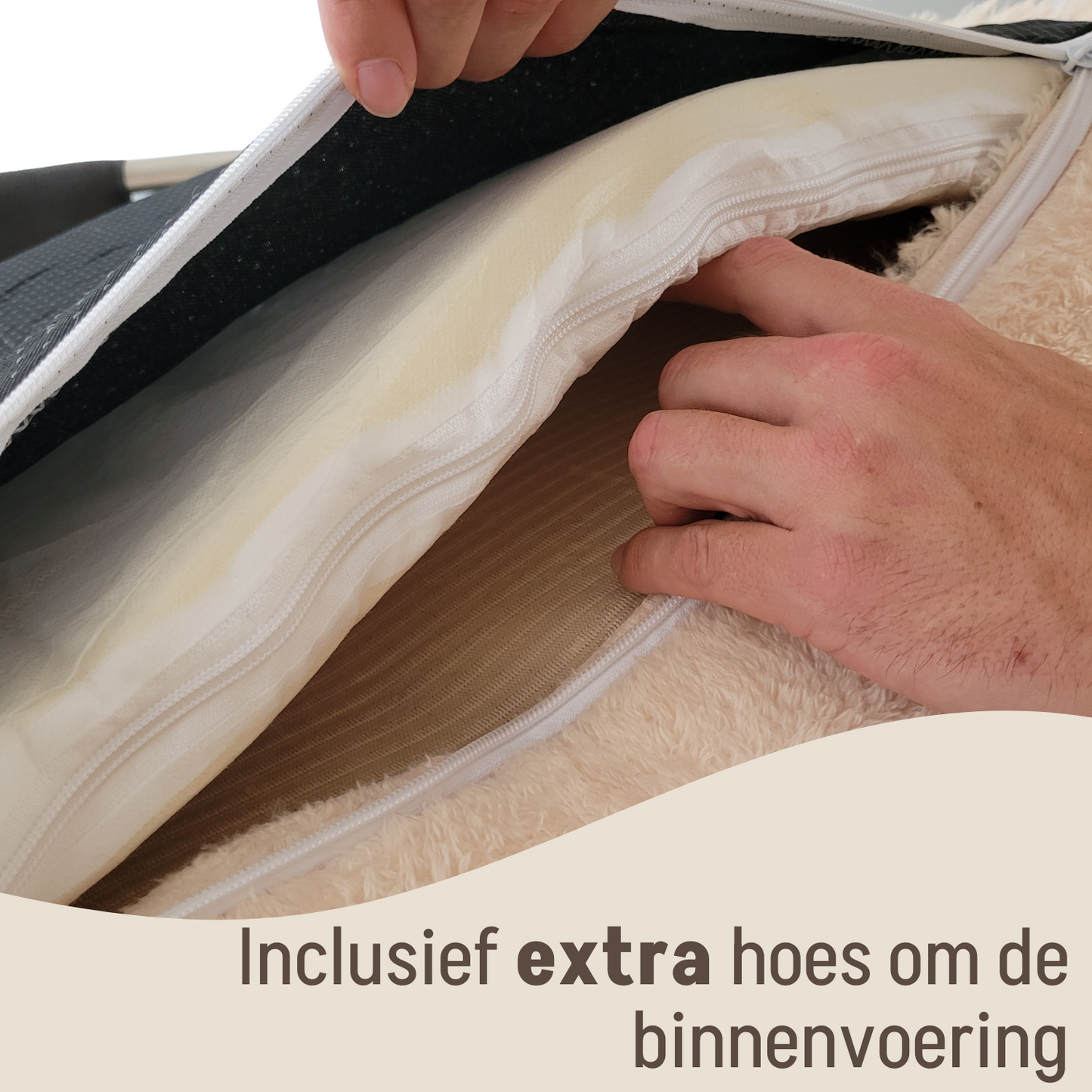 Autostoel Fluffy - De Ideale Hondenstoel Voor Onderweg - Beige - MAAT L
