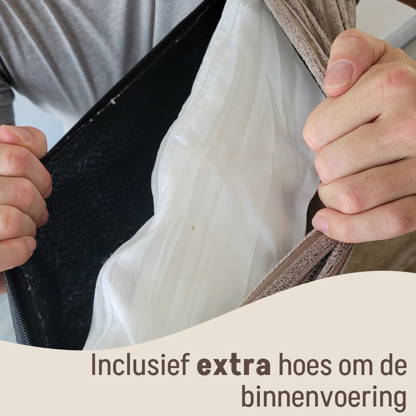By Cee Cee Origineel Orthopedisch Hondenkussen Ribstof Mokka Taupe 100x70cm