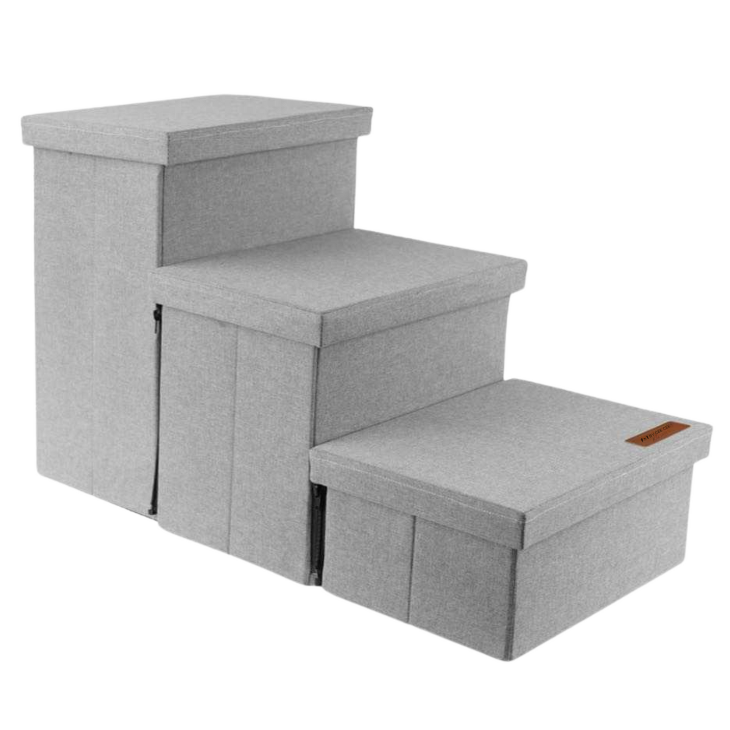 Hondentrap Stevig Model 2025 Met Opbergruimte - Trap Hond - tot 60 KG - Beige met grijs