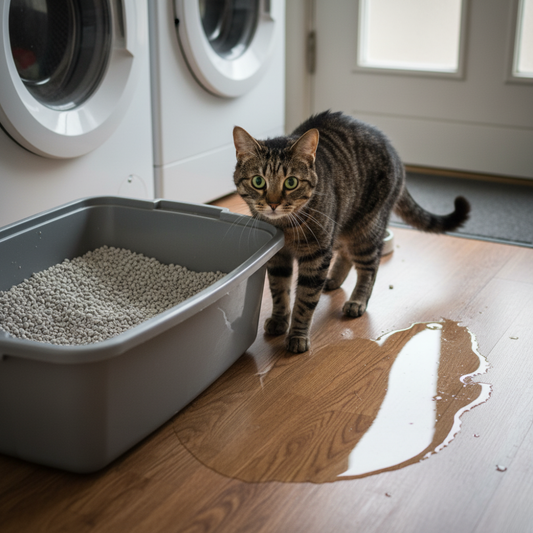 Kat plast buiten de bak