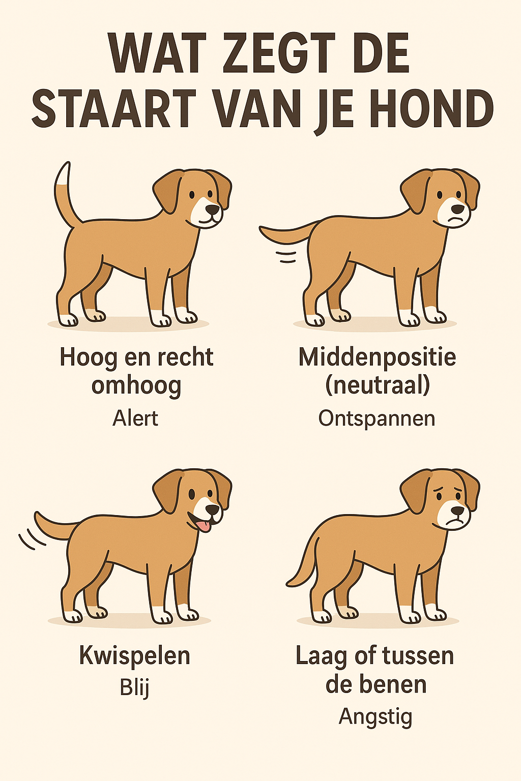 Wat zegt de staart van je hond? Ontdek de geheime taal van kwispelen