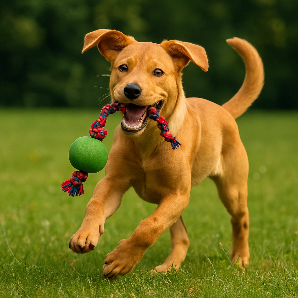 spelende hond