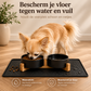 Ceramic food bowls with bamboo stand