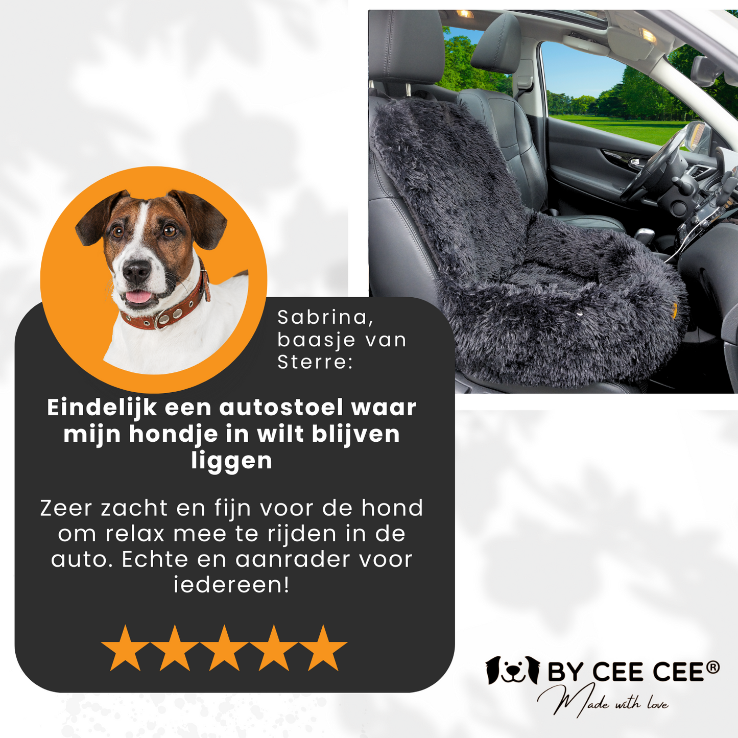 Autostoel Fluffy - De Ideale Hondenstoel Voor Onderweg - Zwart S