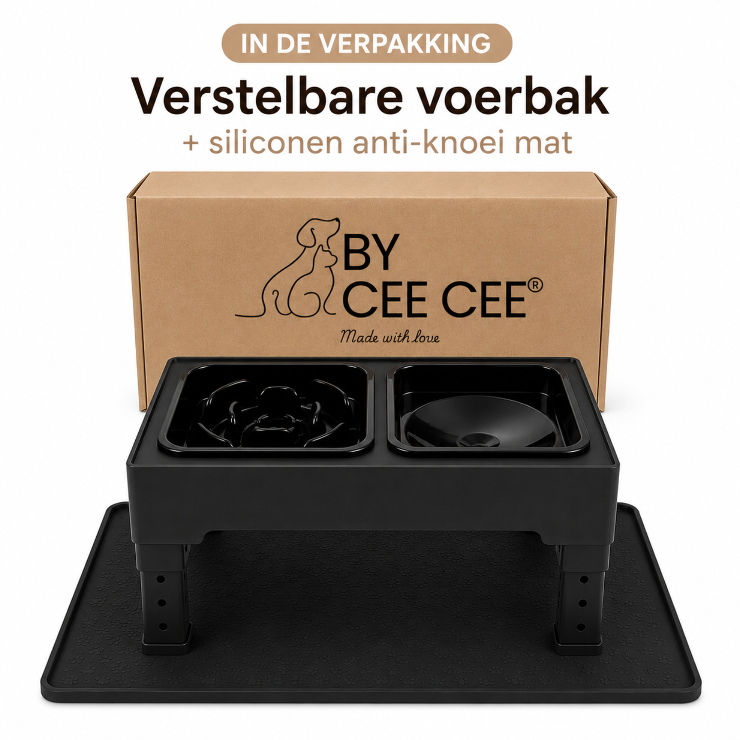 Verstelbare Dubbele Voerbak Met Anti-knoeimat