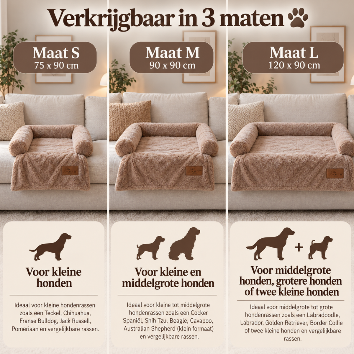 Hondenkleed Bankdeken Faux Fur Mokka