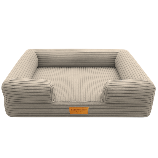 Orthopedische Hondenmand 80x55cm Ribstof Mokka Taupe