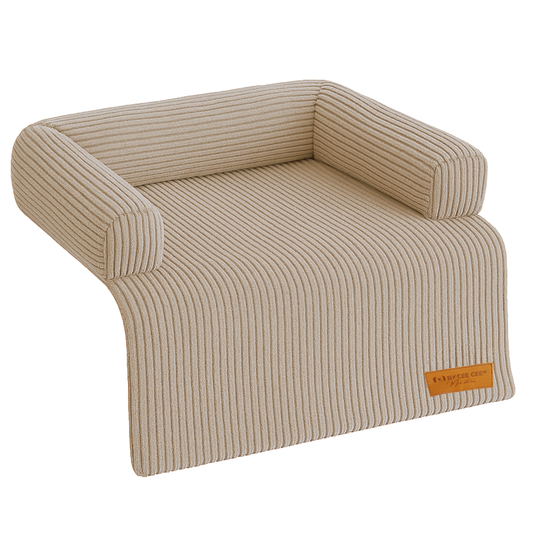 By Cee Cee Hondendeken Bank - Ribstof - Mokka Taupe - MAAT S