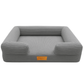 Orthopedische Hondenmand 80x55cm Ribstof Grijs