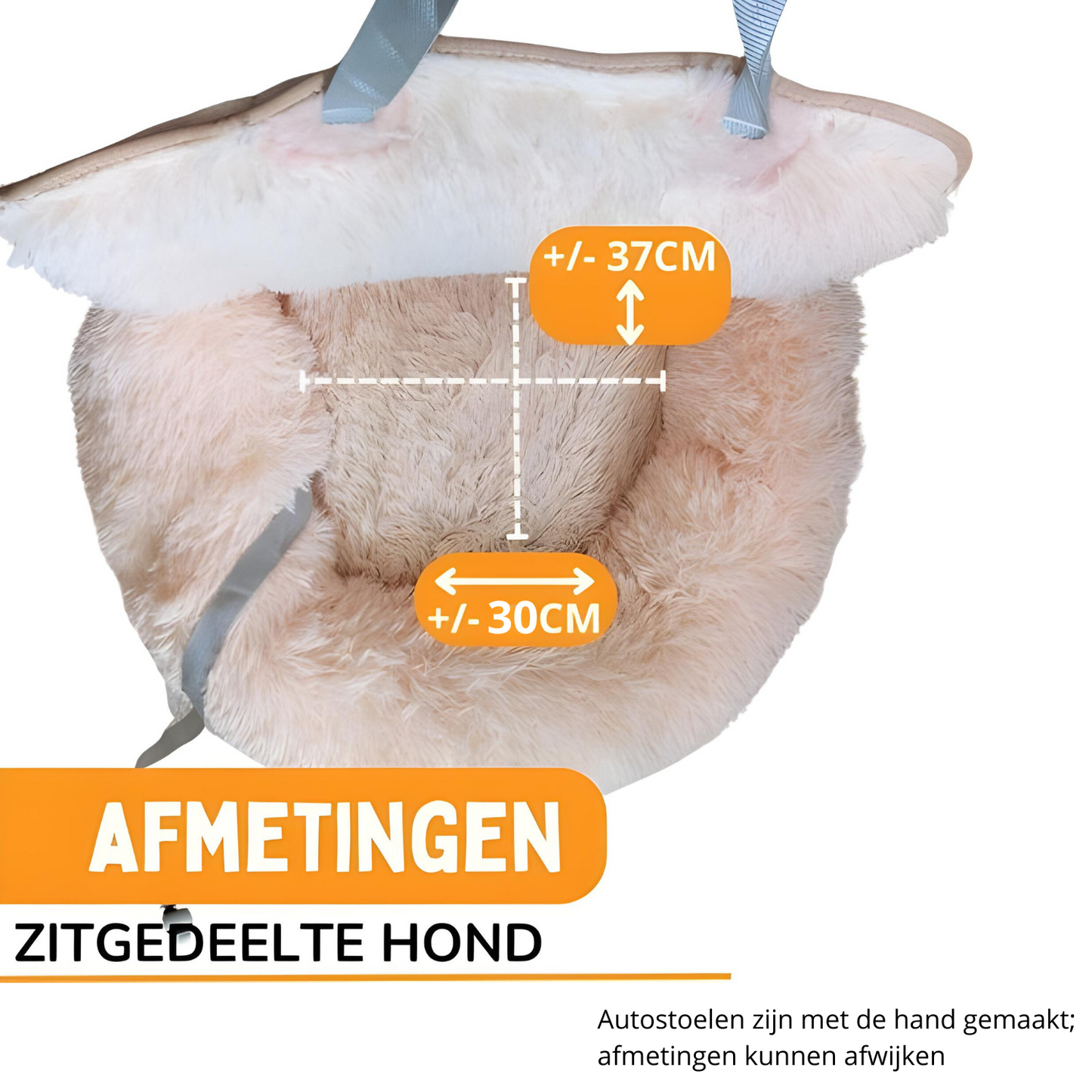 Autostoel Fluffy - De Ideale Hondenstoel Voor Onderweg - Beige S