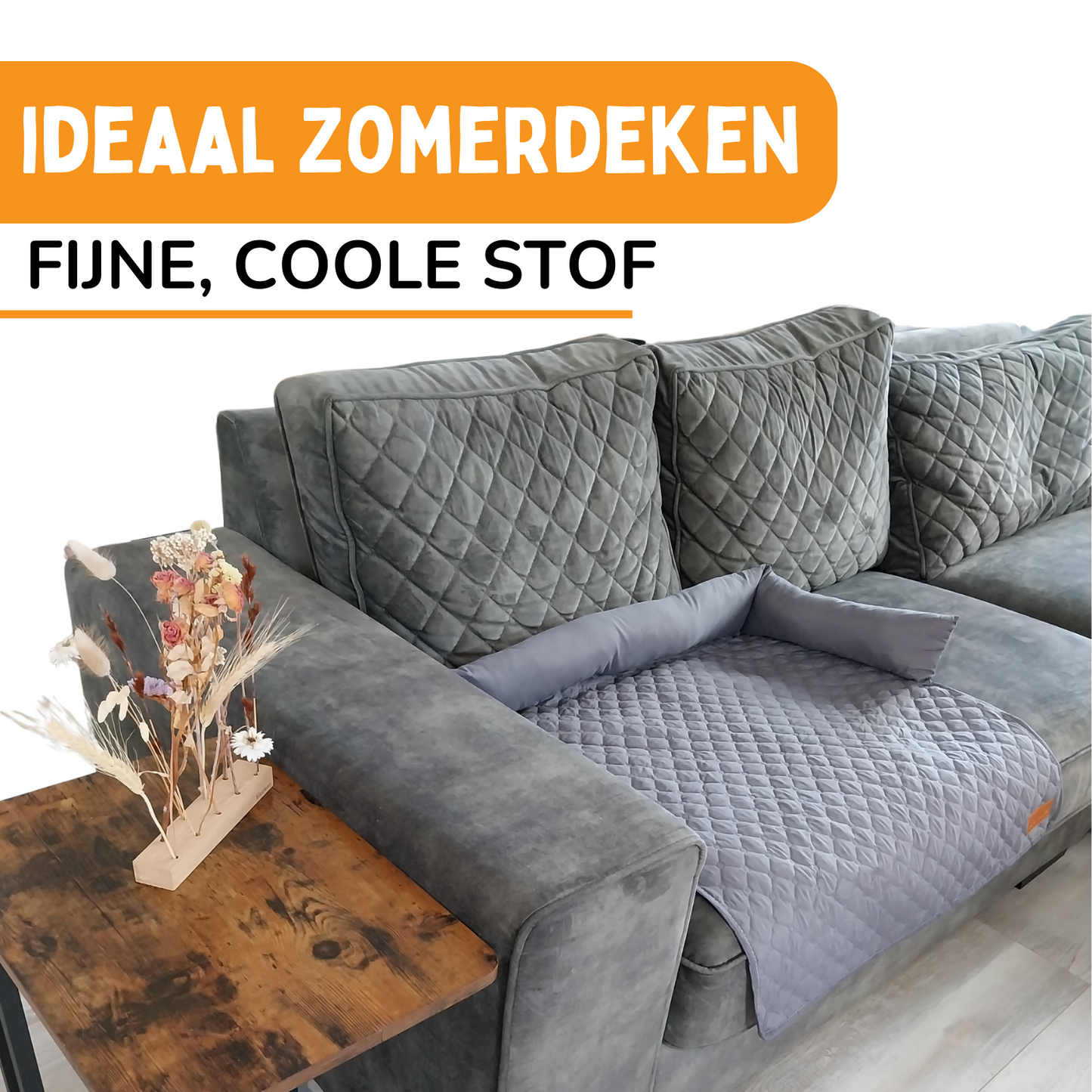 By Cee Cee - Original Hundedeckensofa - Hundedeckensofa - Wasserdicht - Cool Summer Edition - Hundebett - Premium - Dunkelgrau - Größe XL