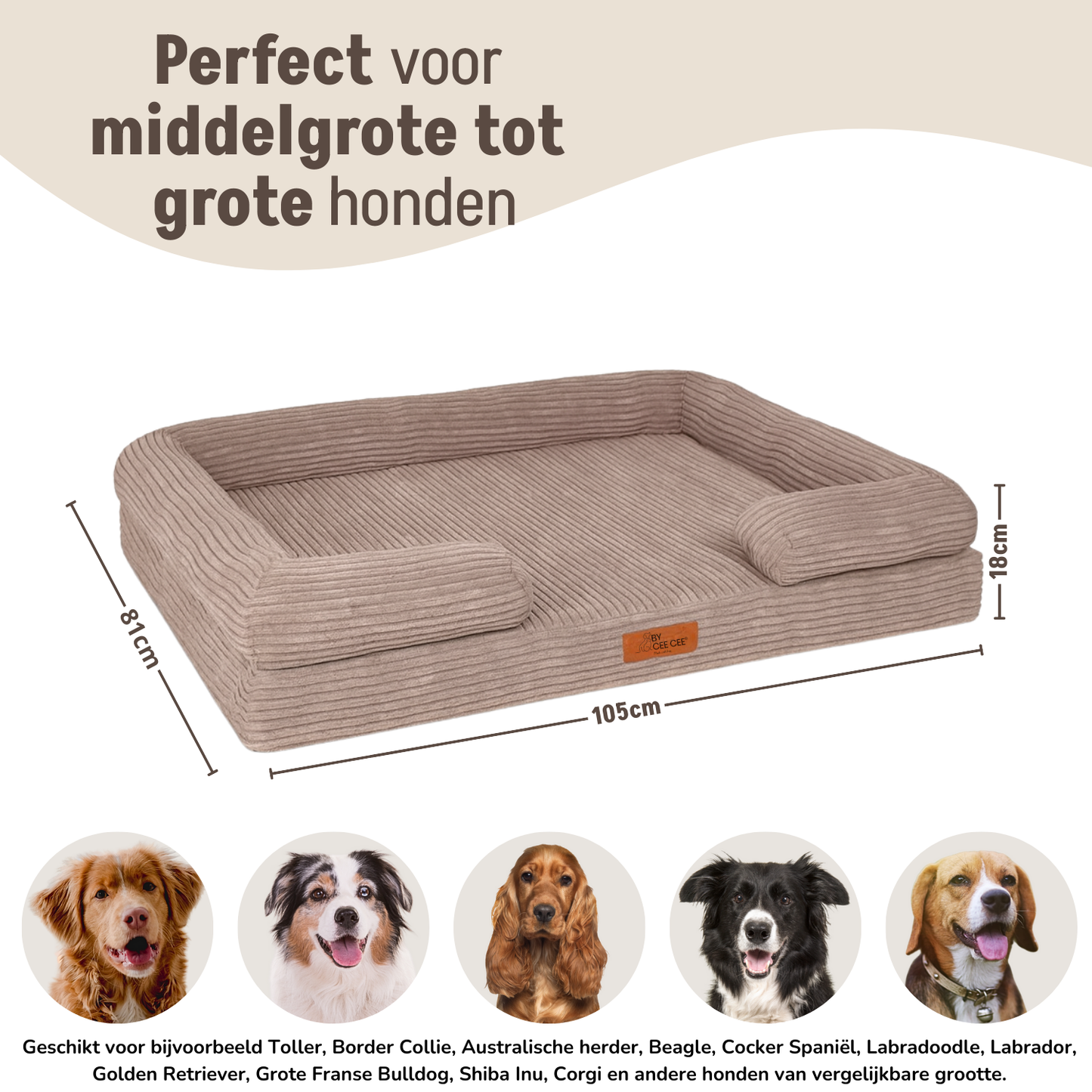 Losse Hoezen Orthopedische Mand 105x81cm
