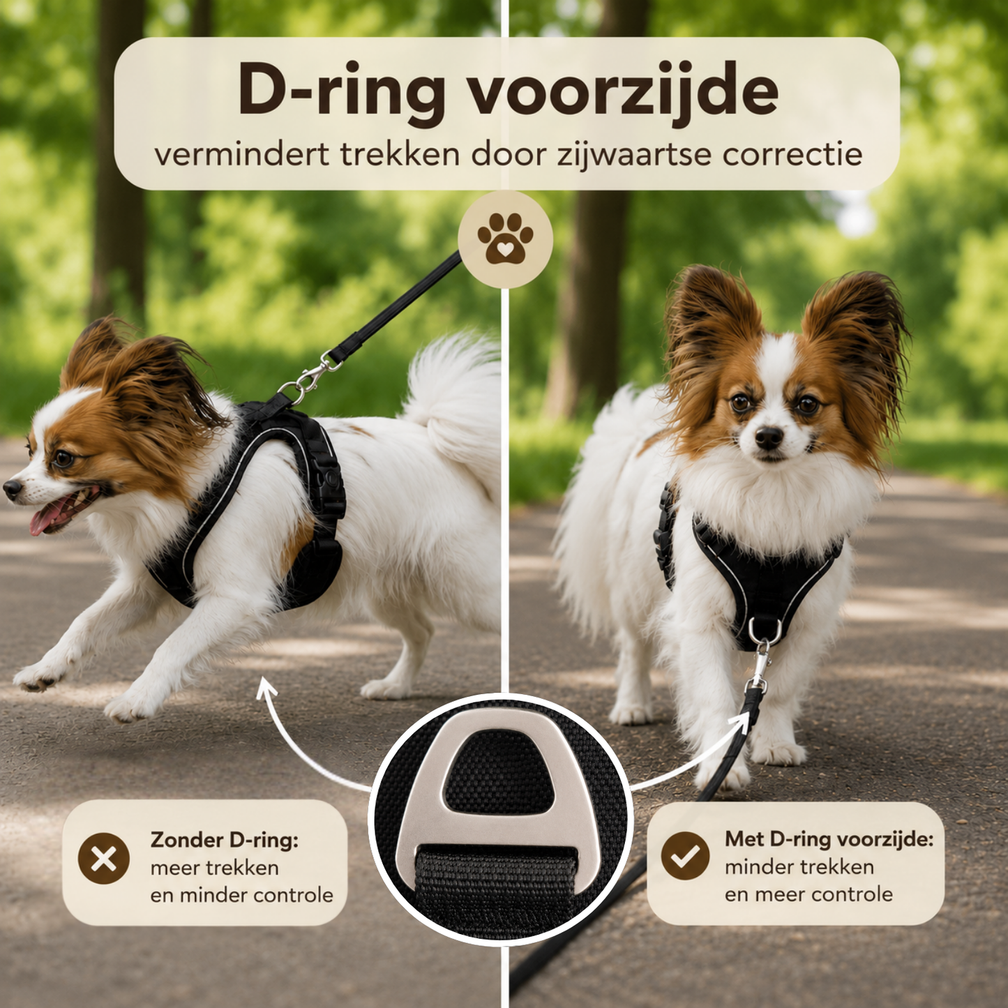 Reflecterend Anti Trek Hondentuigje Zwart