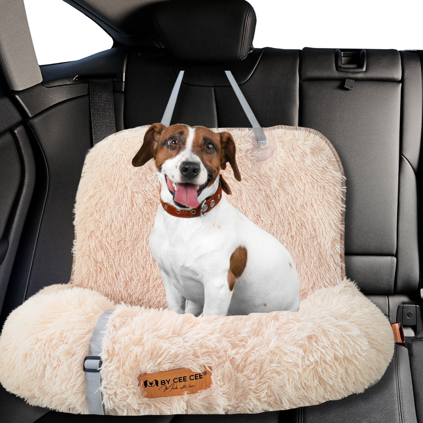 By Cee Cee - Autostoel Hond Deluxe Achterbank - Hondenmand Auto Met Veiligheidsriempje - Automand Hond - Hondenstoel - Grote Hond