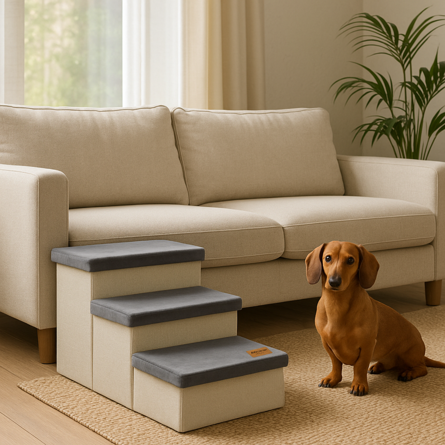 Hundetreppe Stabiles Modell 2023 mit Stauraum - Treppenhund - bis 60 KG