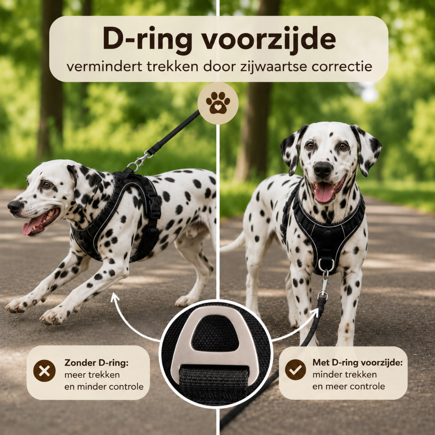 Reflecterend Anti Trek Hondentuigje Zwart