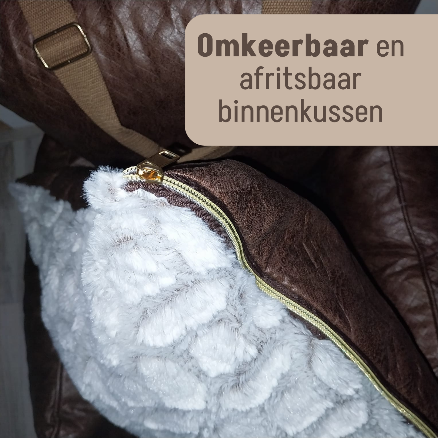 Luxe Autostoel Bruin Met Ruit Motief - Sample