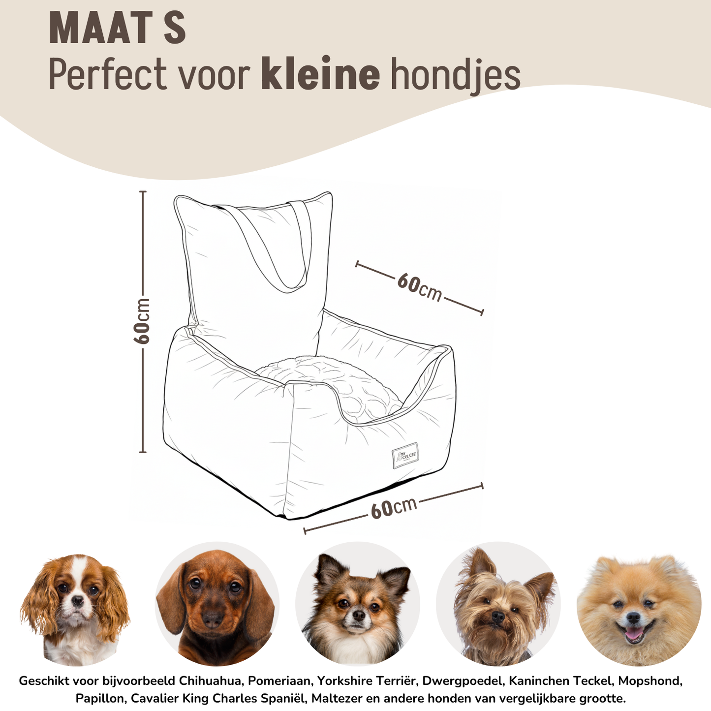 Luxe Autostoel Bruin Met Ruit Motief - Sample