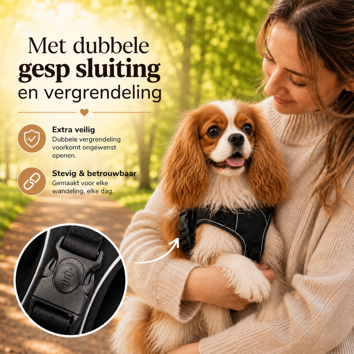 Reflecterend Anti Trek Hondentuigje Zwart