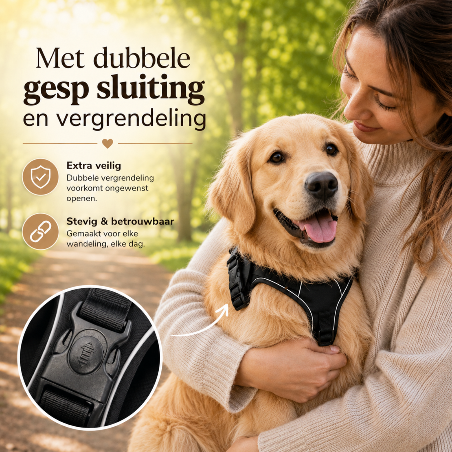 Reflecterend Anti Trek Hondentuigje Zwart