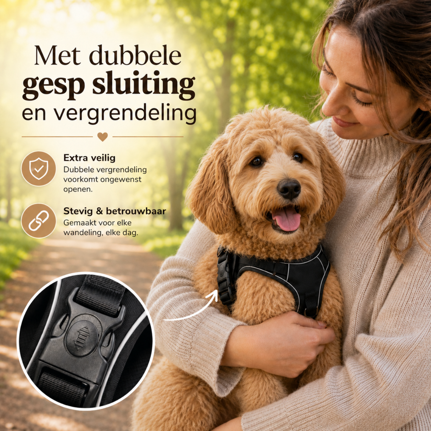 Reflecterend Anti Trek Hondentuigje Zwart