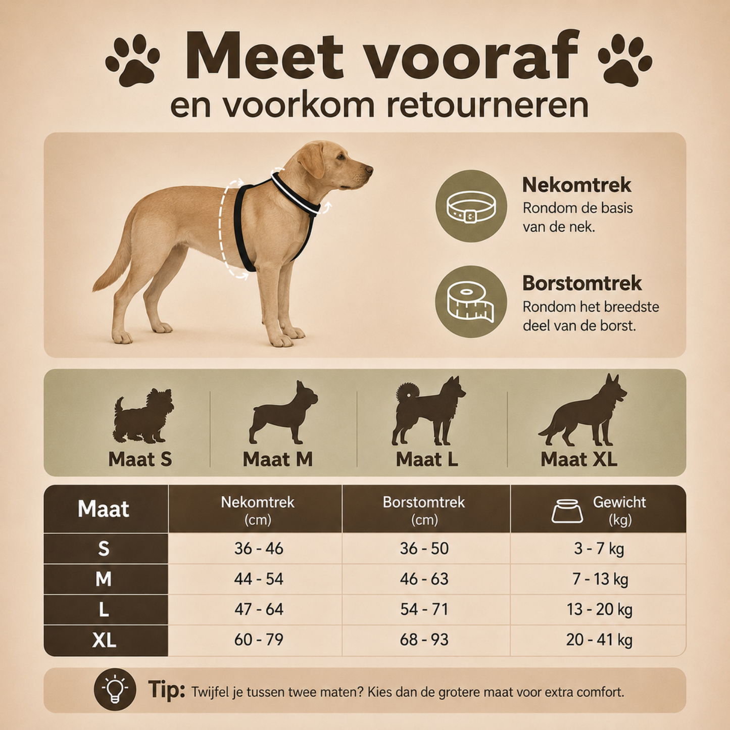 Reflecterend Anti Trek Hondentuigje Zwart