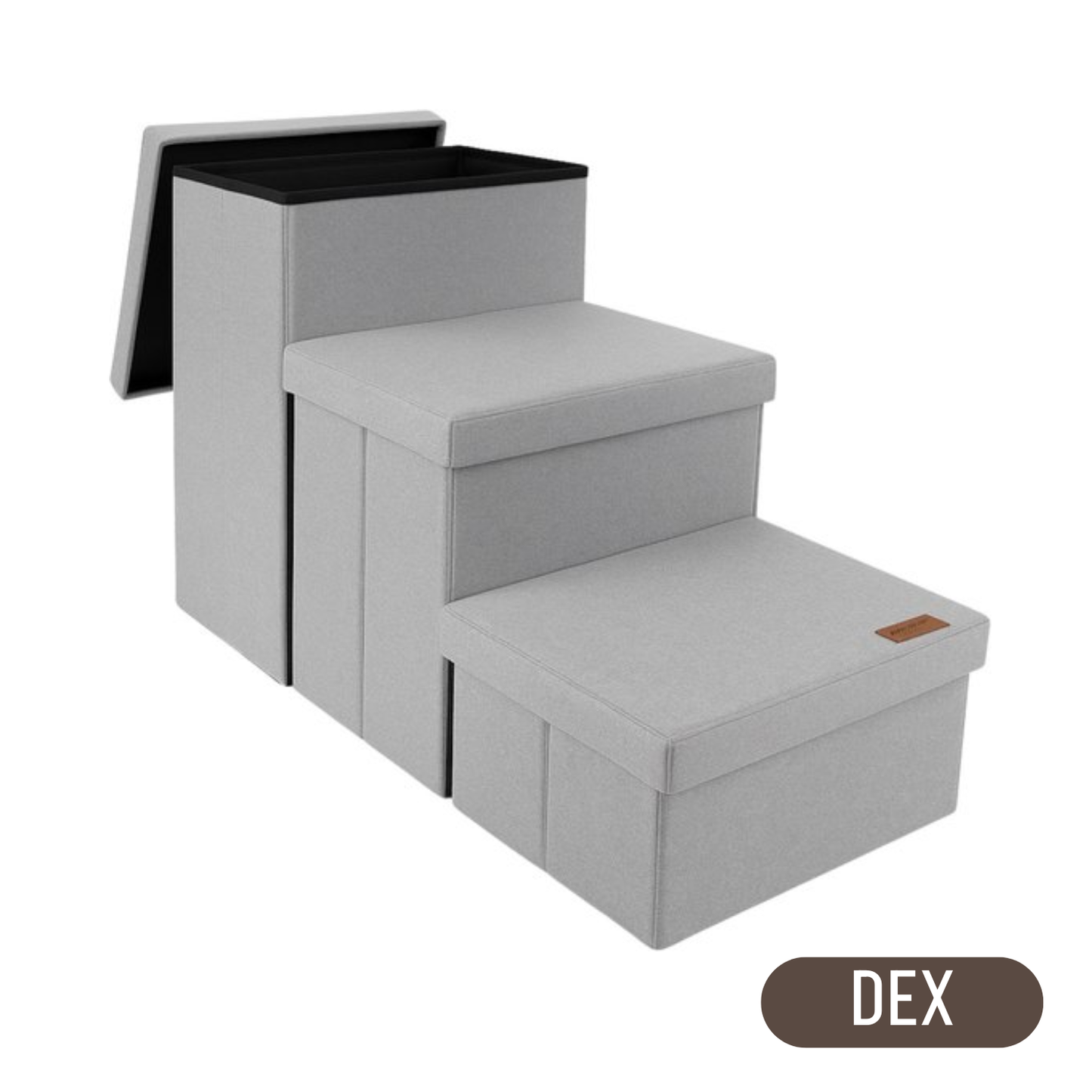 Hondentrap Stevig Model Met Opbergruimte - Trap Hond - tot 60 KG - Beige met grijs