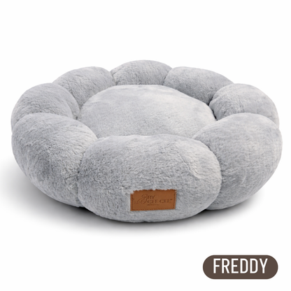 Donutbett in Blumenform für kleine Katzen und Hunde – weich und sicher (50 cm)