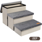 Sturdy Dog Stairs with Storage Space - Dog Stairs - up to 60 kg - Beige with gray