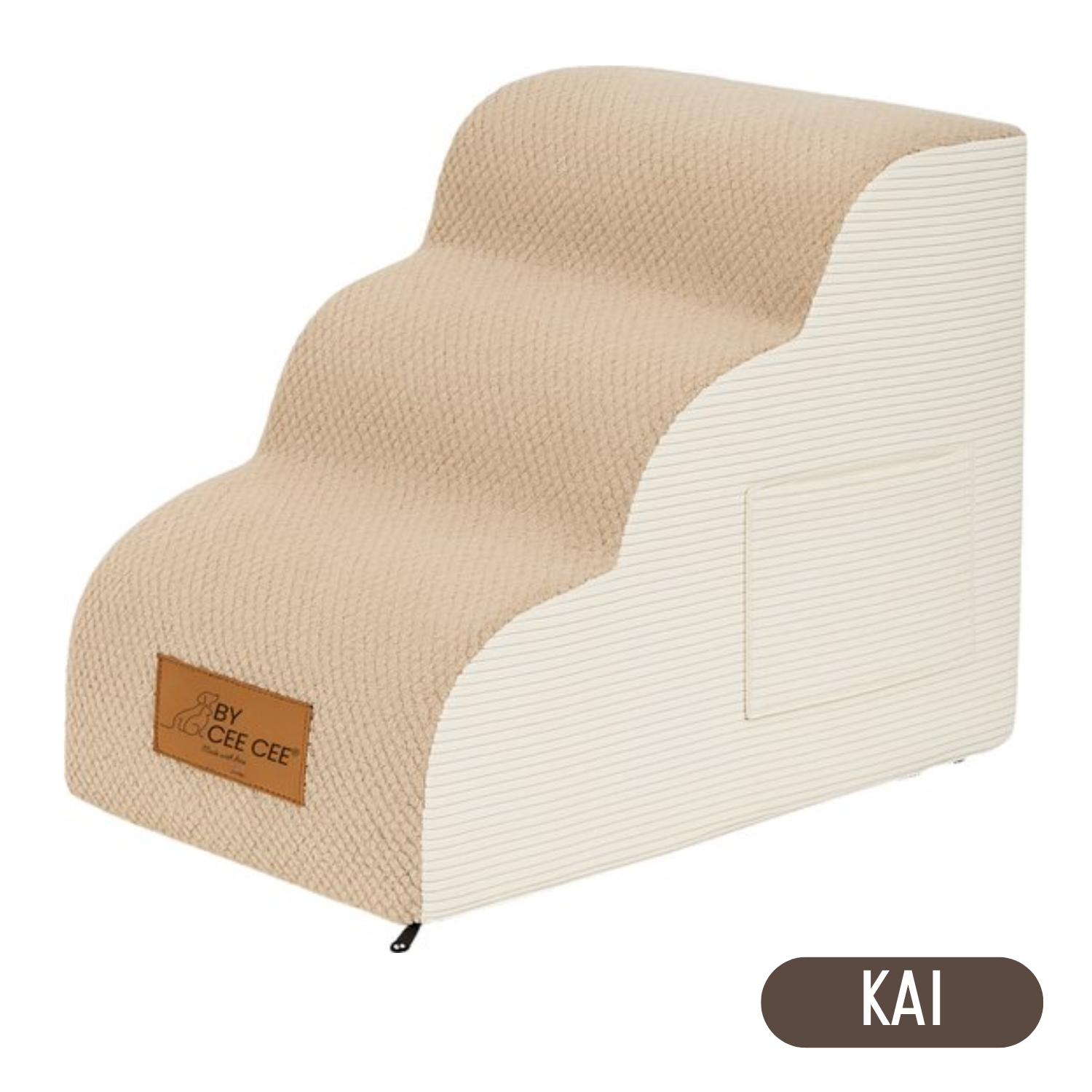 COZY KISS Hondenoprit Beige COZY KISS Hondentrap Voor Bij Het Bed – Brede Oprit Voor Kleine Honden, Beige 60x45x45 Cm, 4 Treden Hondentrap Beige 60x45x45 Cm
