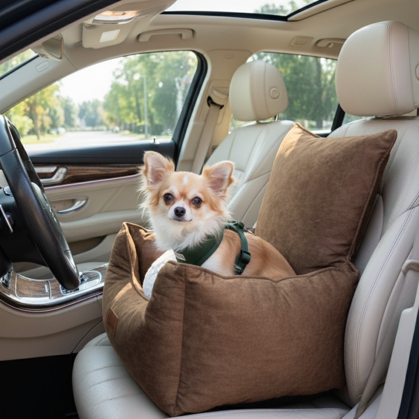 Luxus-Autositz für kleine Hunde